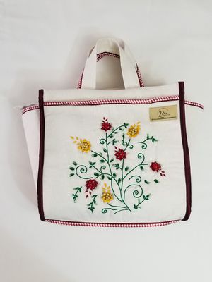 hayamama♥A684★新品未使用‼️豪華刺繍‼️2m18cm セール】｢glanta｣アシンメトリーフラワー刺繍ダブルポケット